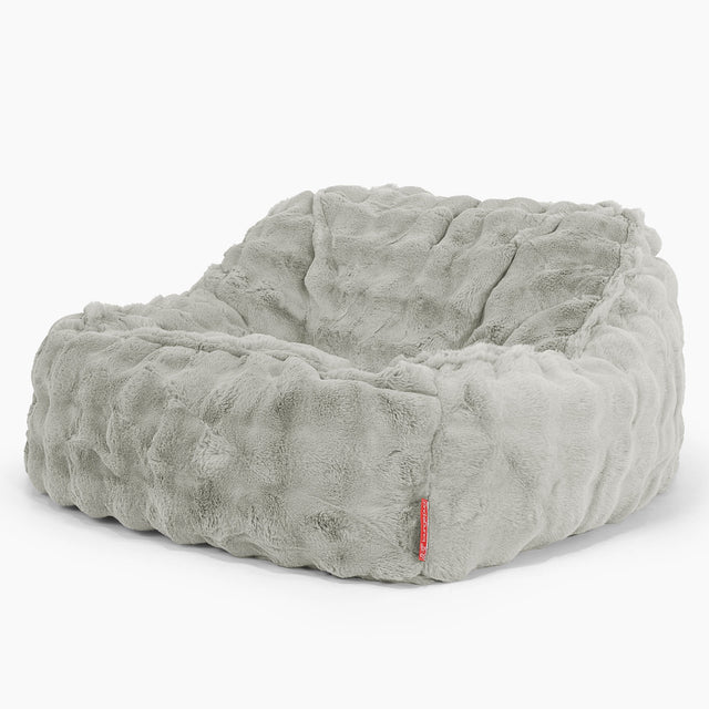 Puf Silla Encorvada - Piel Sintética de Burbuja Verde Salvia 01