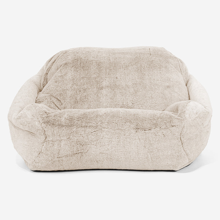 Puf Silla Sabina - Piel de Conejo Sintética Blanco 02