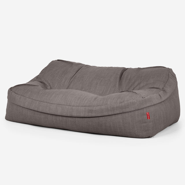Puf Sillón Encorvado - Aspecto de Lino Pizarra Gris 01
