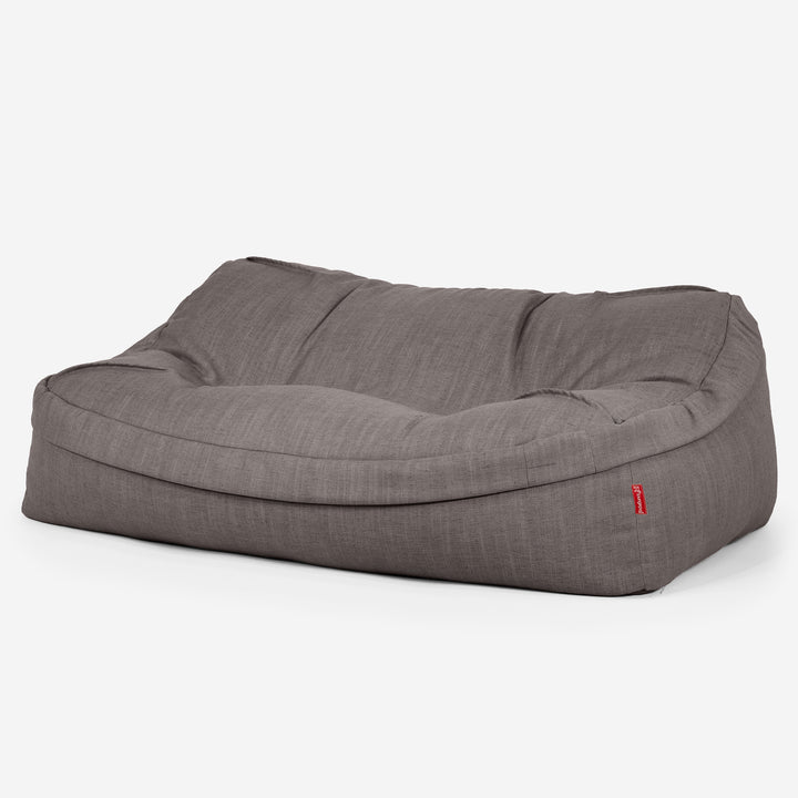 Puf Sillón Encorvado - Aspecto de Lino Pizarra Gris 01