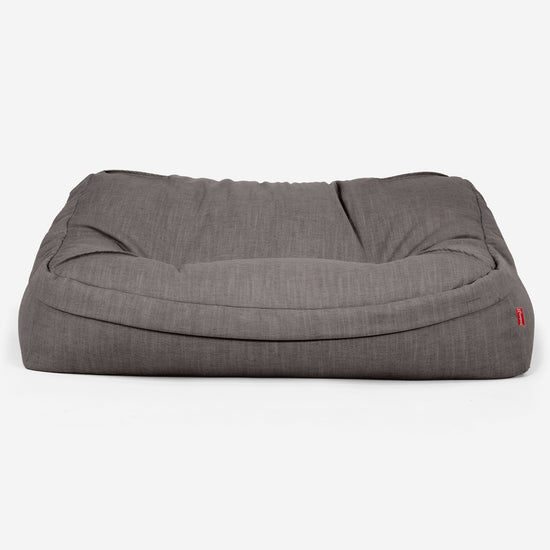 Puf Sillón Encorvado - Aspecto de Lino Pizarra Gris 02