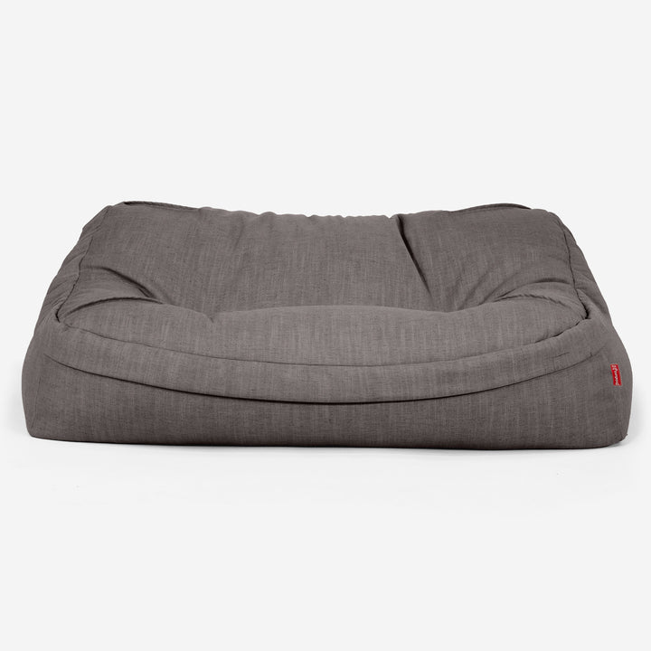 Puf Sillón Encorvado - Aspecto de Lino Pizarra Gris 02