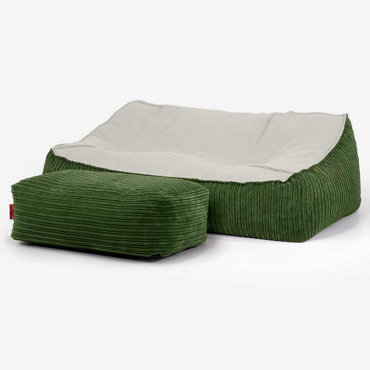 Puf Sillón Encorvado - Boucle & Pana Clásica Bosque Verde 03