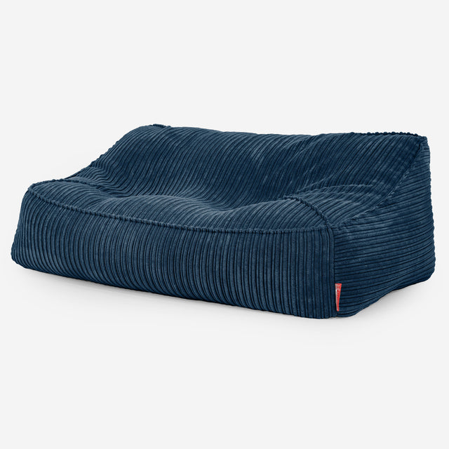 Puf Sillón Encorvado - Pana Clásica Azul Marino 01