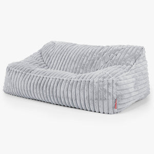 Puf Sillón Encorvado - Pana de Felpa Ultra Azul Huevo de Pato