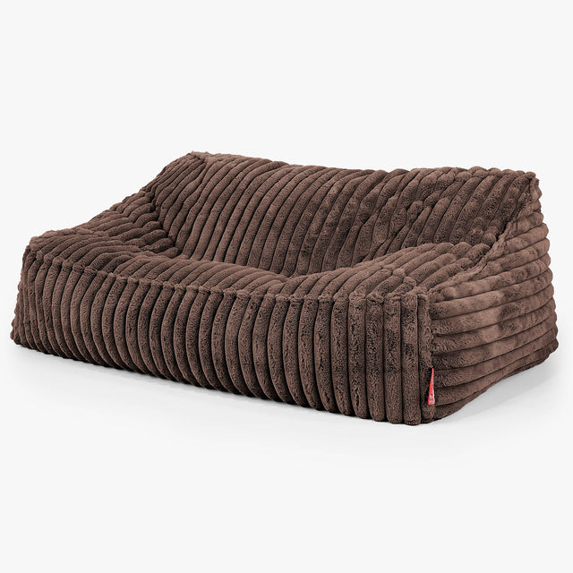 Puf Sillón Encorvado - Pana de Felpa Ultra Café 01