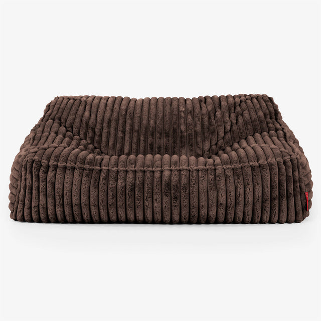 Puf Sillón Encorvado - Pana de Felpa Ultra Café 02