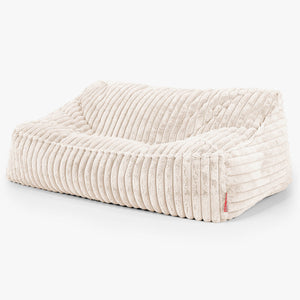Puf Sillón Encorvado - Pana de Felpa Ultra Crema