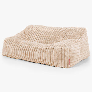 Puf Sillón Encorvado - Pana de Felpa Ultra Durazno