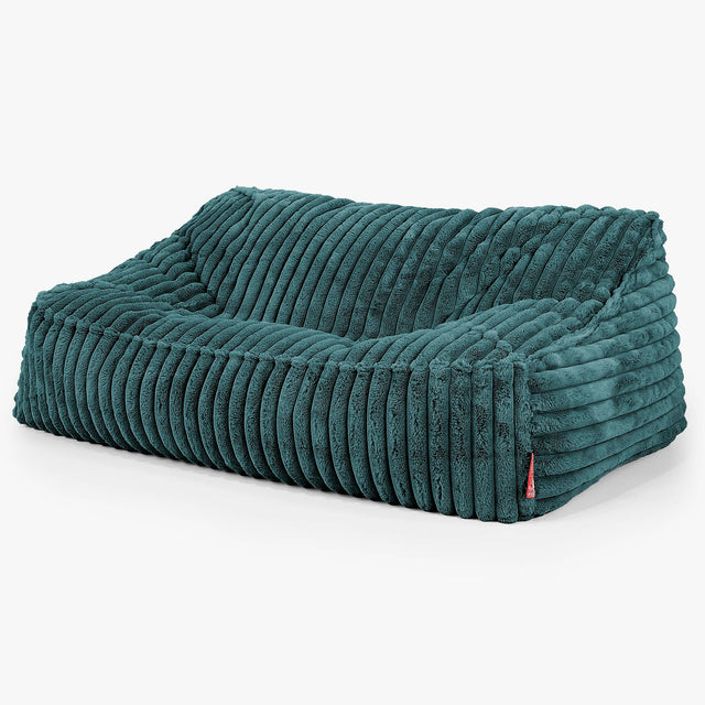 Puf Sillón Encorvado - Pana de Felpa Ultra Turquesa 01