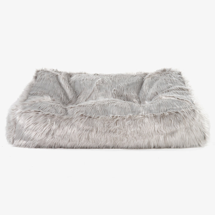 Puf Sillón Encorvado - Piel Sintética Mongola Gris 02