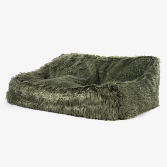 Puf Sillón Encorvado - Piel Sintética Mongola Verde salvia 01
