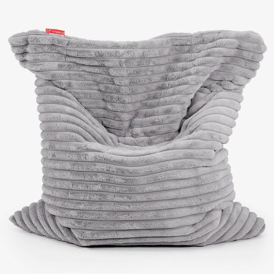 Puff Cama Gigante XL - Pana de Felpa Ultra Gris 01
