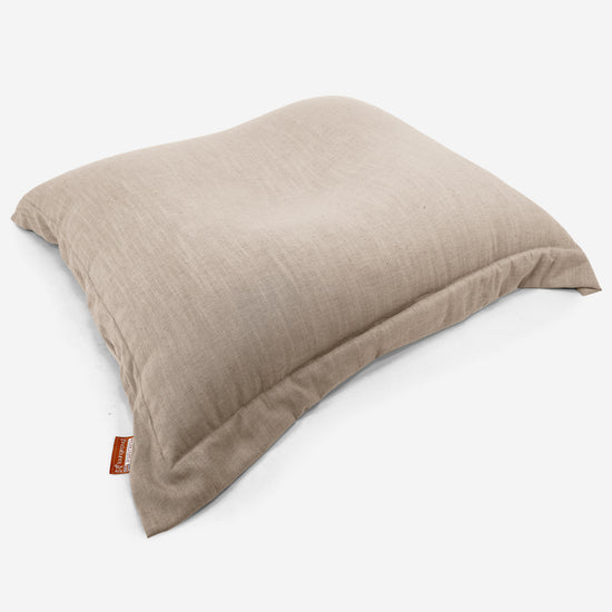 Puff Gigante Cama XL - Aspecto de Lino Crema 03