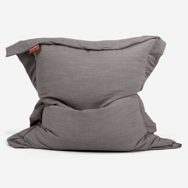 Puff Gigante Cama XL - Aspecto de Lino Pizarra Gris 01