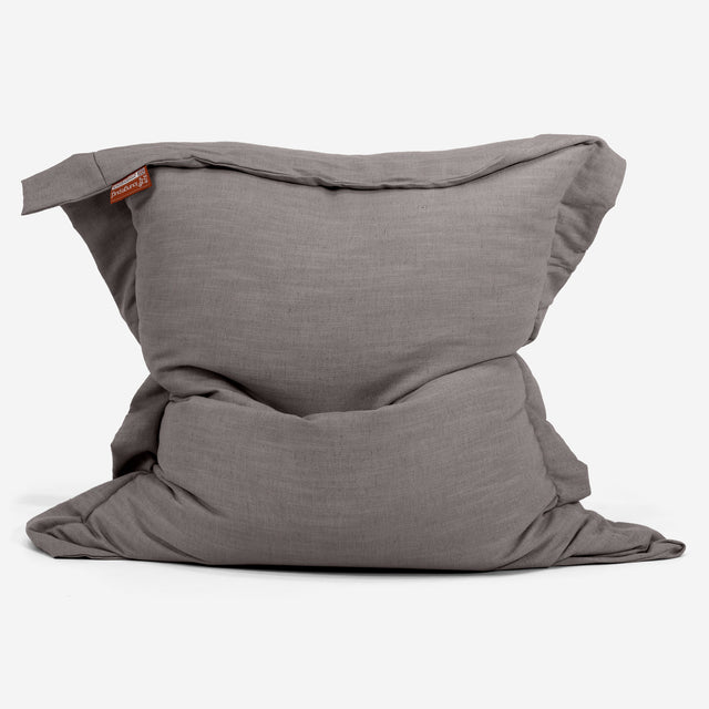 Puff Gigante Cama XL - Aspecto de Lino Pizarra Gris 01