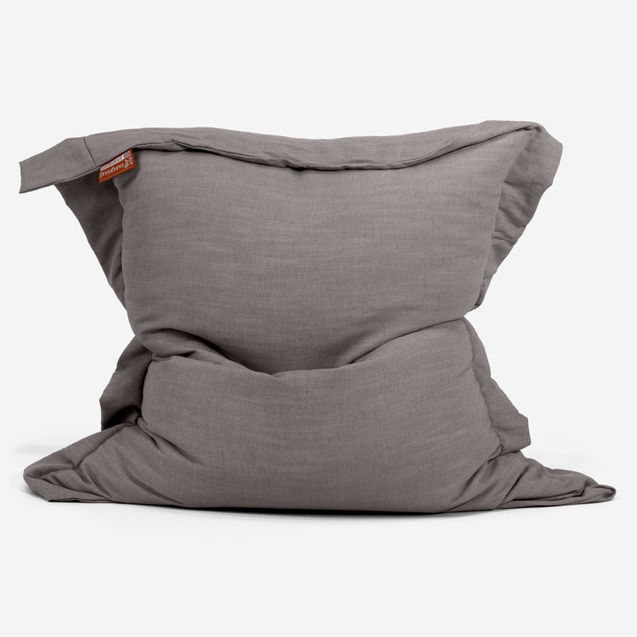 Puff Gigante Cama XL - Aspecto de Lino Pizarra Gris 01