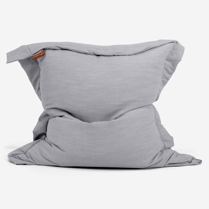 Puff Gigante Cama XL - Aspecto de Lino Plata 01