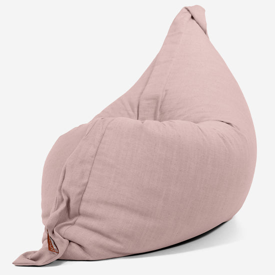 Puff Gigante Cama XL - Aspecto de Lino Rosa 02