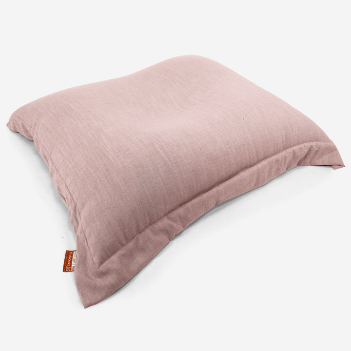 Puff Gigante Cama XL - Aspecto de Lino Rosa 03