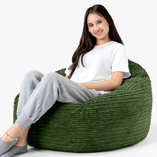 Puff Pera 'Archi' - Pana Clásica Bosque Verde 02