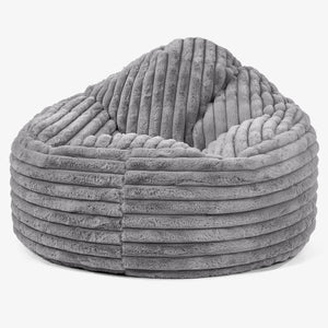 Puff Pera 'Archi' - Pana de Felpa Ultra Gris