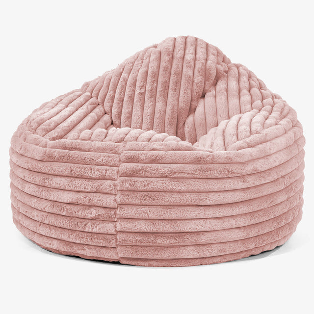Puff Pera 'Archi' - Pana de Felpa Ultra Rosa Empolvado 01