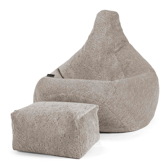 Puff Pera - Chenilla Premium Gris 01