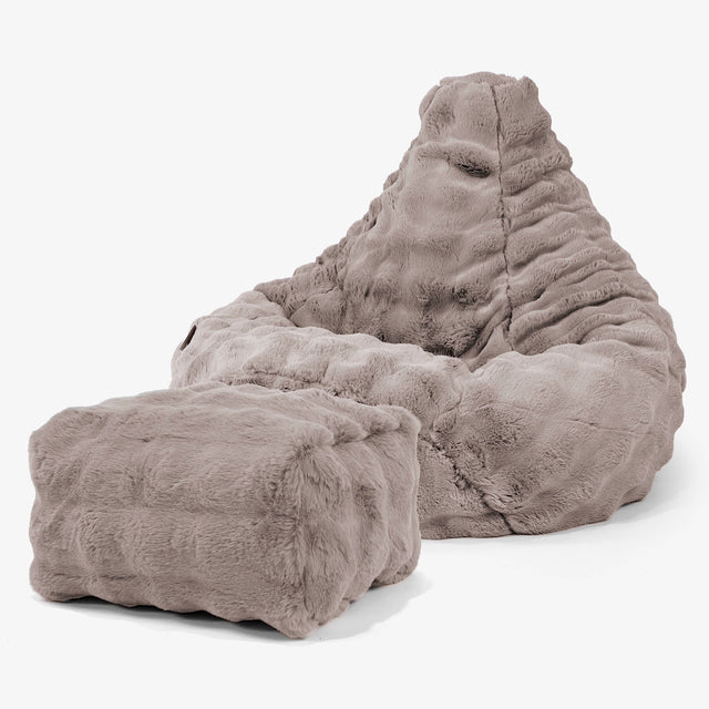 Puff Pera - Piel Sintética de Burbuja Vison 01