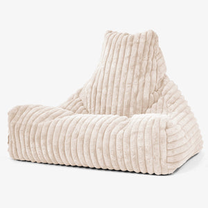 Puff Pera 'Relajarse' - Pana de Felpa Ultra Crema