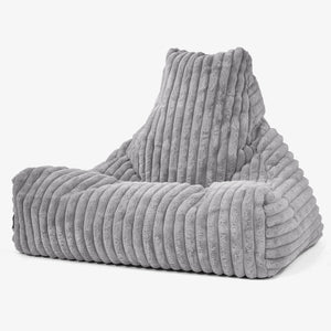 Puff Pera 'Relajarse' - Pana de Felpa Ultra Gris
