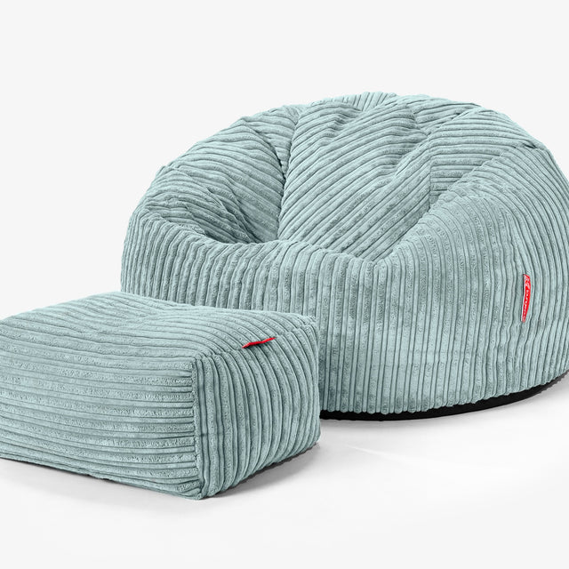 Puff Redondo - Pana Clásica Menta 02