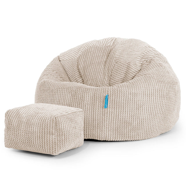 Puff Redondo Infantil 1-5 años - Pompón Crema 02
