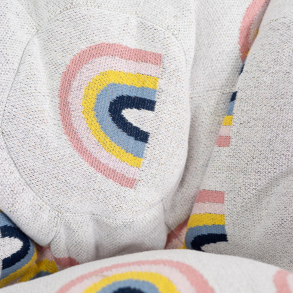 Puff Redondo Infantil 1-5 años - Punto Arcoíris Fabric Close-up Image