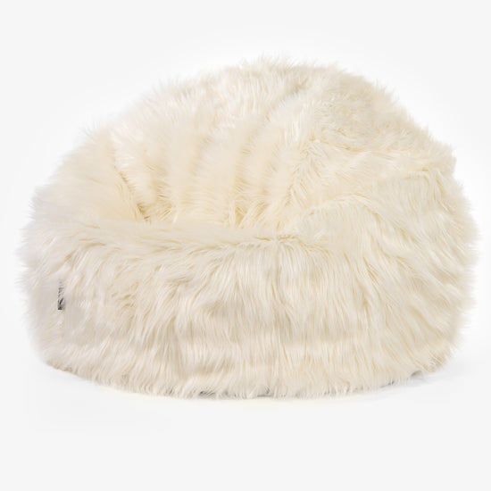 Puff Redondo - Piel Sintética Mongola Crema 01