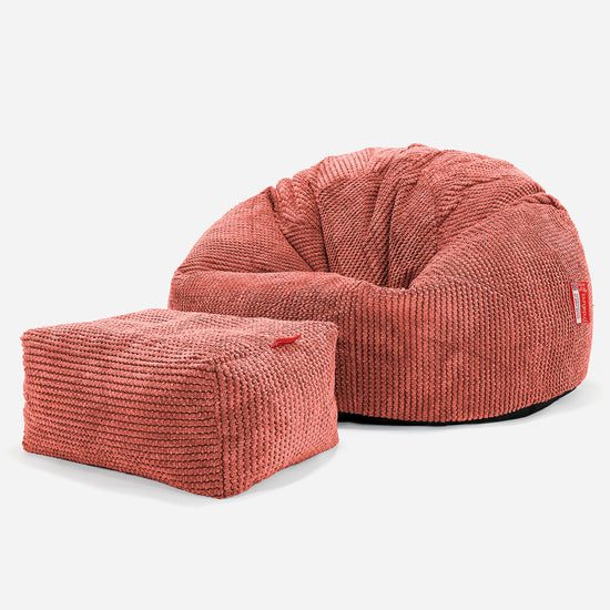 Puff Redondo - Pompón Naranja Calabaza 02