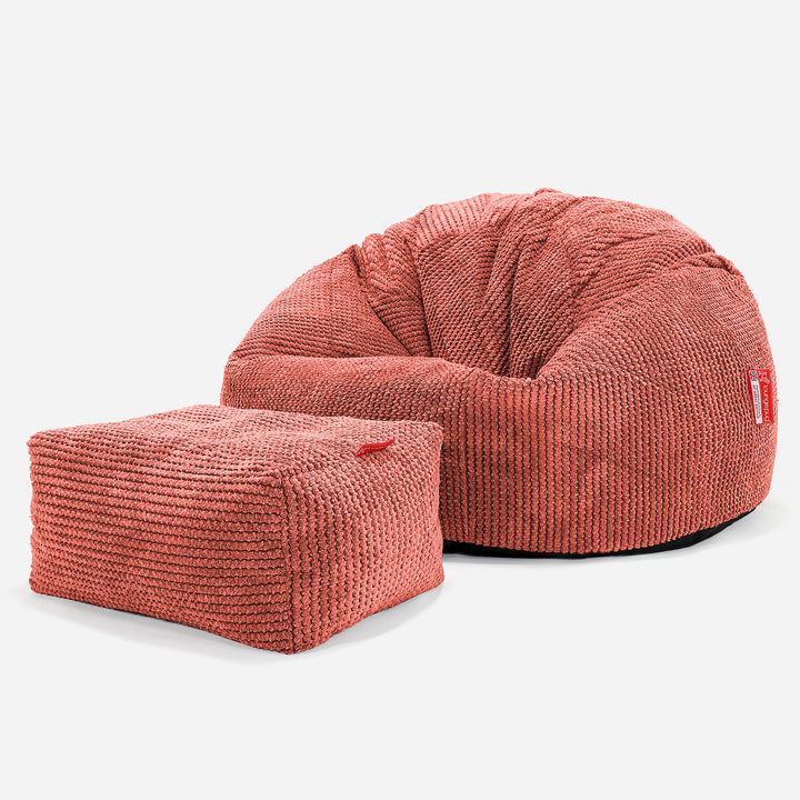 Puff Redondo - Pompón Naranja Calabaza 02