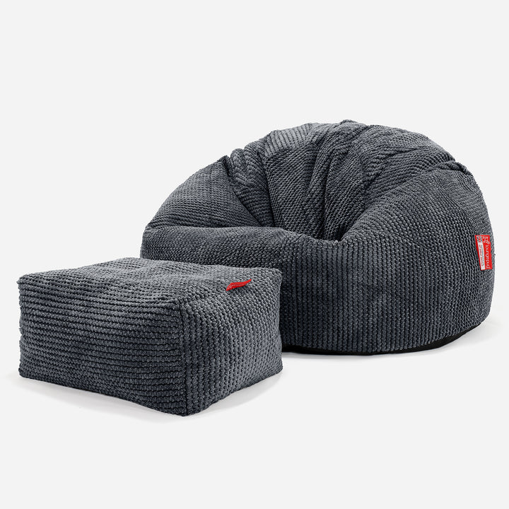 Puff Redondo - Pompón Negro 02