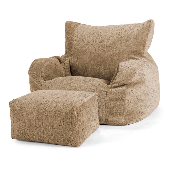 Puff Sillón Josephine - Chenilla Premium Visón 02
