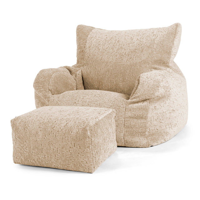 Puff Sillón Josephine - Chenilla Premium Visón 02