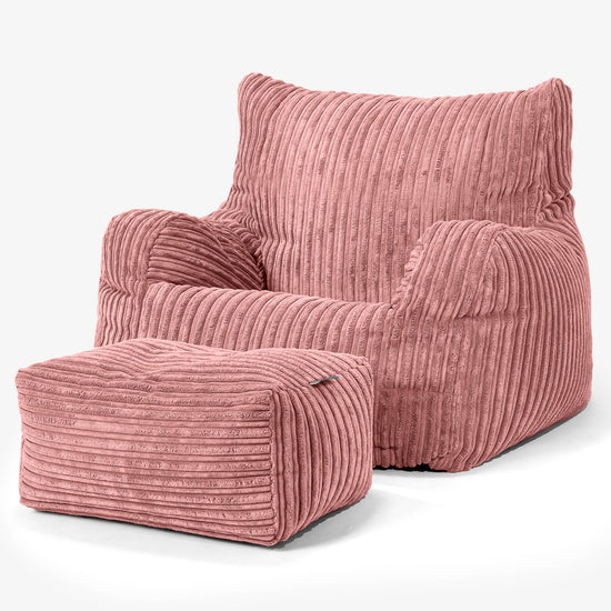 Puff Sillón Josephine - Pana Clásica Durazno 02