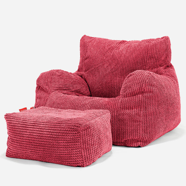 Puff Sillón Josephine - Pompón Rojo pastel 02