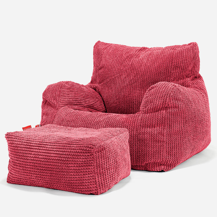 Puff Sillón Josephine - Pompón Rojo pastel 02