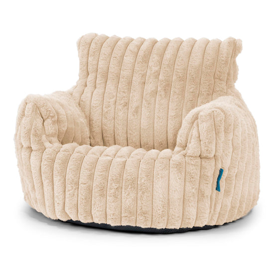 Puff Sillón para niños 1-3 años - Pana de Felpa Ultra Crema 01