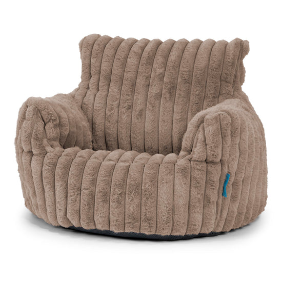 Puff Sillón para niños 1-3 años - Pana de Felpa Ultra Visón 01