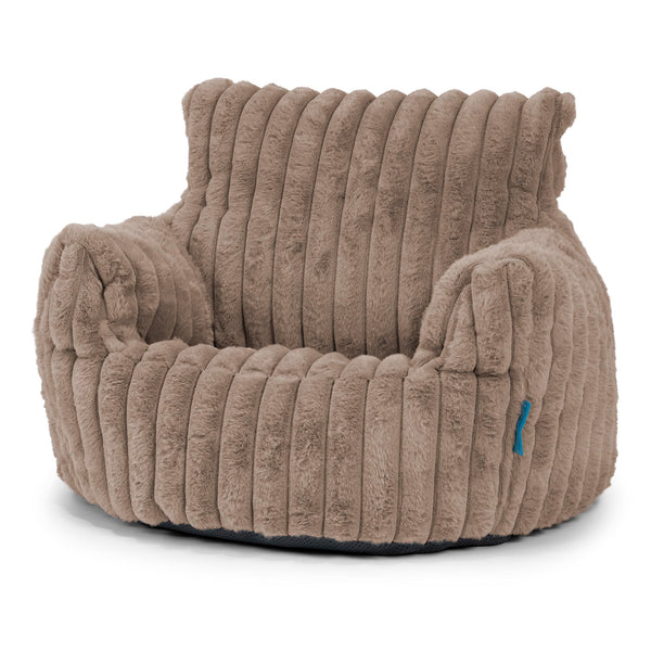 Puff Sillón para niños 1-3 años - Pana de Felpa Ultra Visón 01