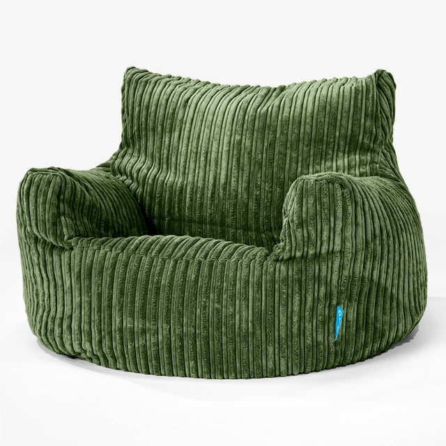 Puff Sillón para niños 3-8 años - Pana Clásica Bosque Verde 01