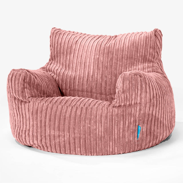 Puff Sillón para niños 3-8 años - Pana Clásica Durazno 01