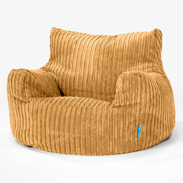 Puff Sillón para niños 3-8 años - Pana Clásica Miel Dorada 01