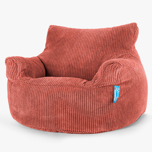 Puff Sillón para niños 3-8 años - Pompón Naranja Calabaza 01